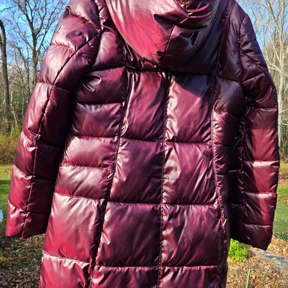 Sam Edelman down, long, warm coat size L cranberry - Picture 3 of 3